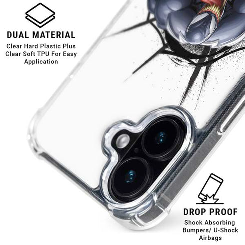 Marvel Venom Reaching Forward iPhone 16 Clear Case